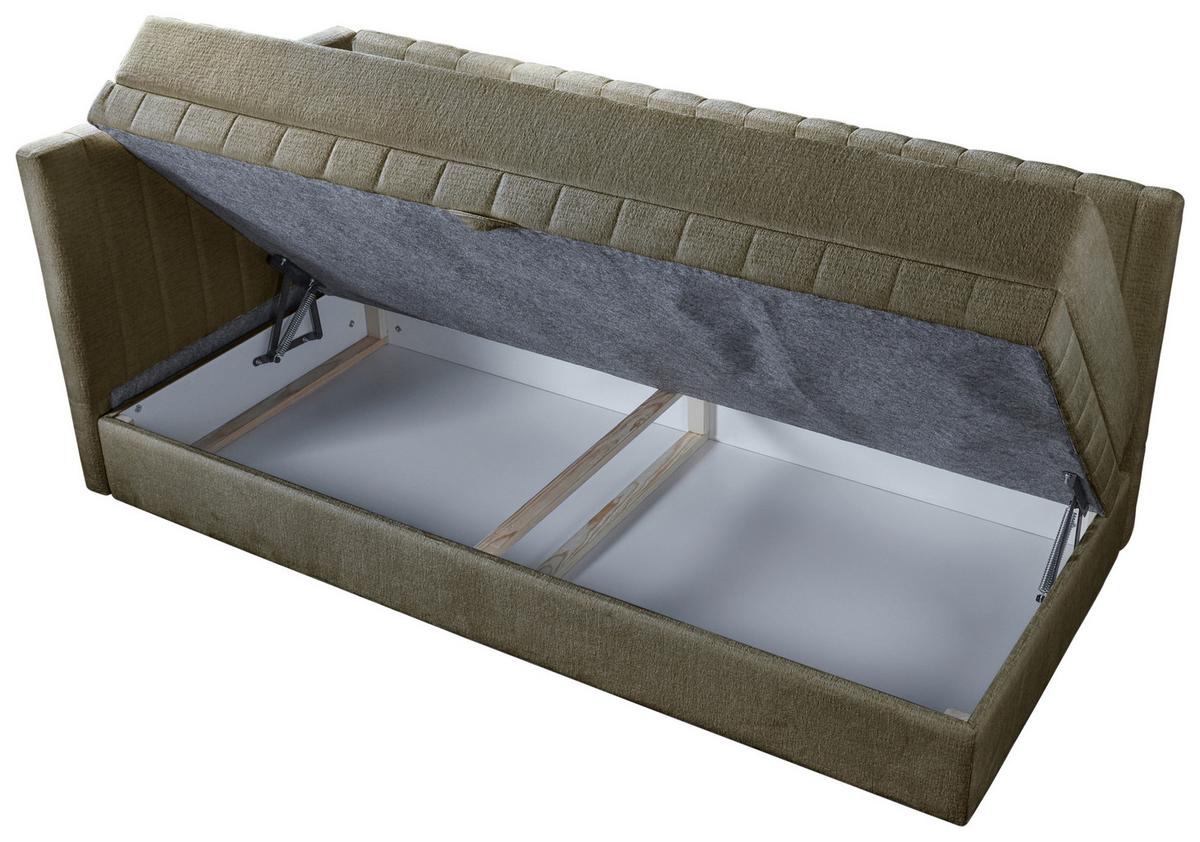 Schlafsofa Roma, Grün B: 212 Cm - Schwarz/Grün, Design, Holz/Holzwerkstoff (212/83/99cm) - MID.YOU