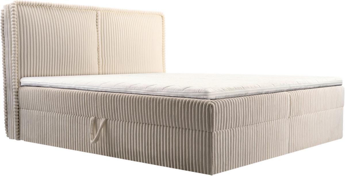 Boxbett Barcelona Lf: 180x200 Beige - Beige/Schwarz, MODERN, Holz/Kunststoff (180/200cm) - MID.YOU