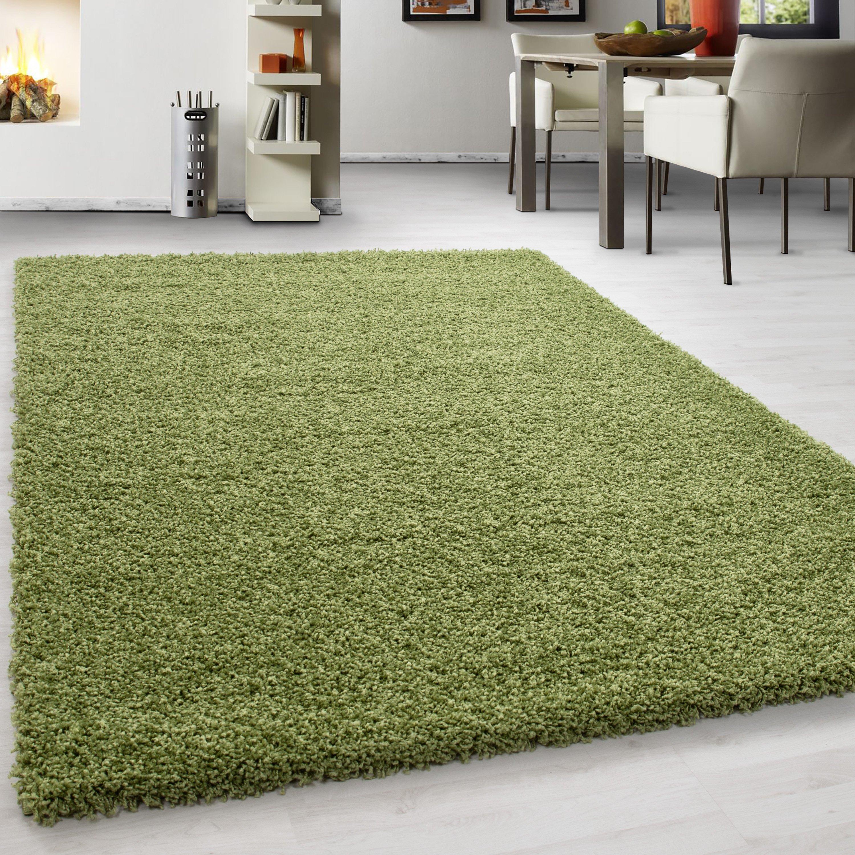 Hochflor Teppich Grün Life 200x290 cm - Grün, KONVENTIONELL, Textil (200/290cm) - Novel