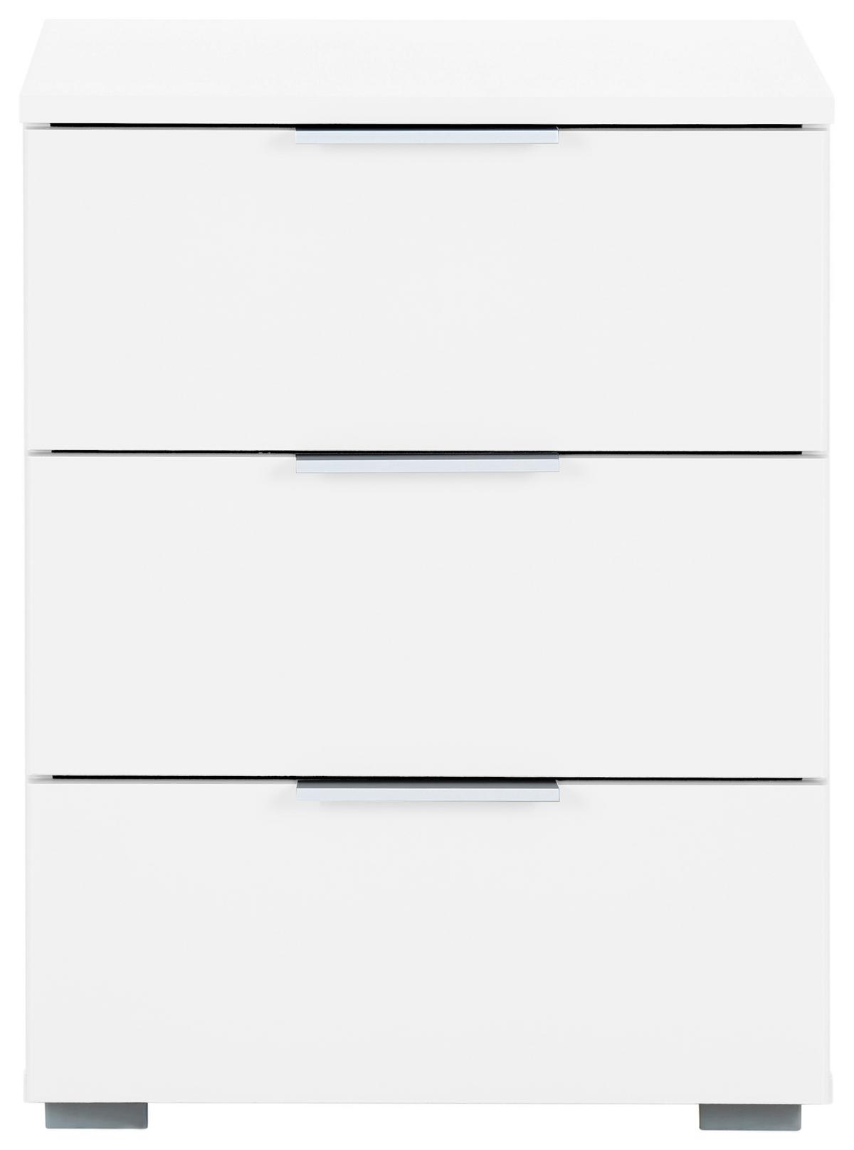 Nachtkästchen Alabama, Weiß B: 40 Cm - Alufarben/Weiß, MODERN, Holzwerkstoff (40/61/42cm) - Rauch Möbel