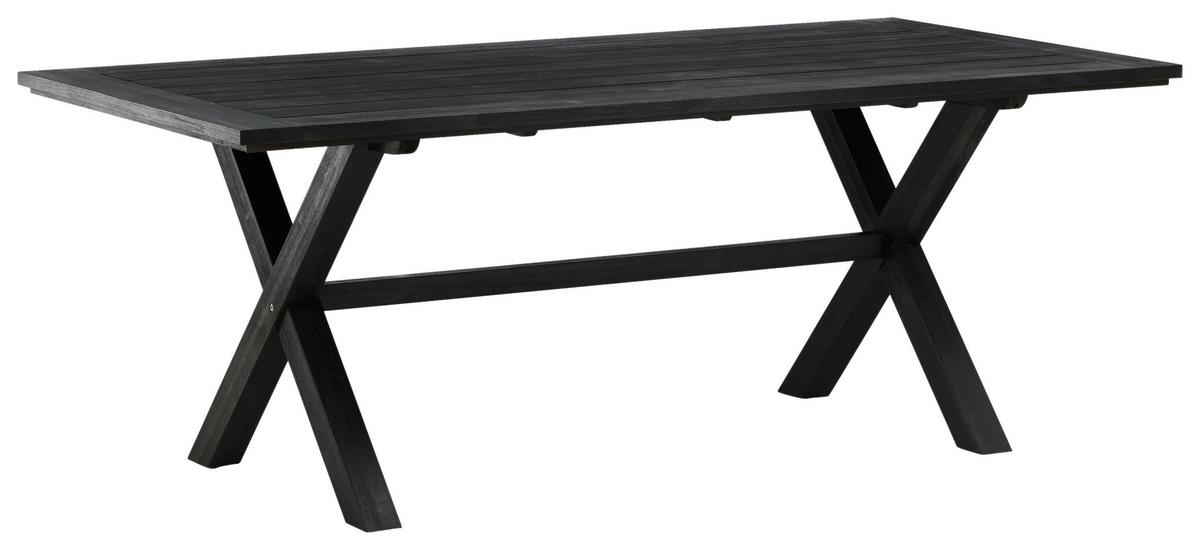 Gartentisch Rives - Schwarz, KONVENTIONELL, Holz (200/100/75cm) - Gardenson