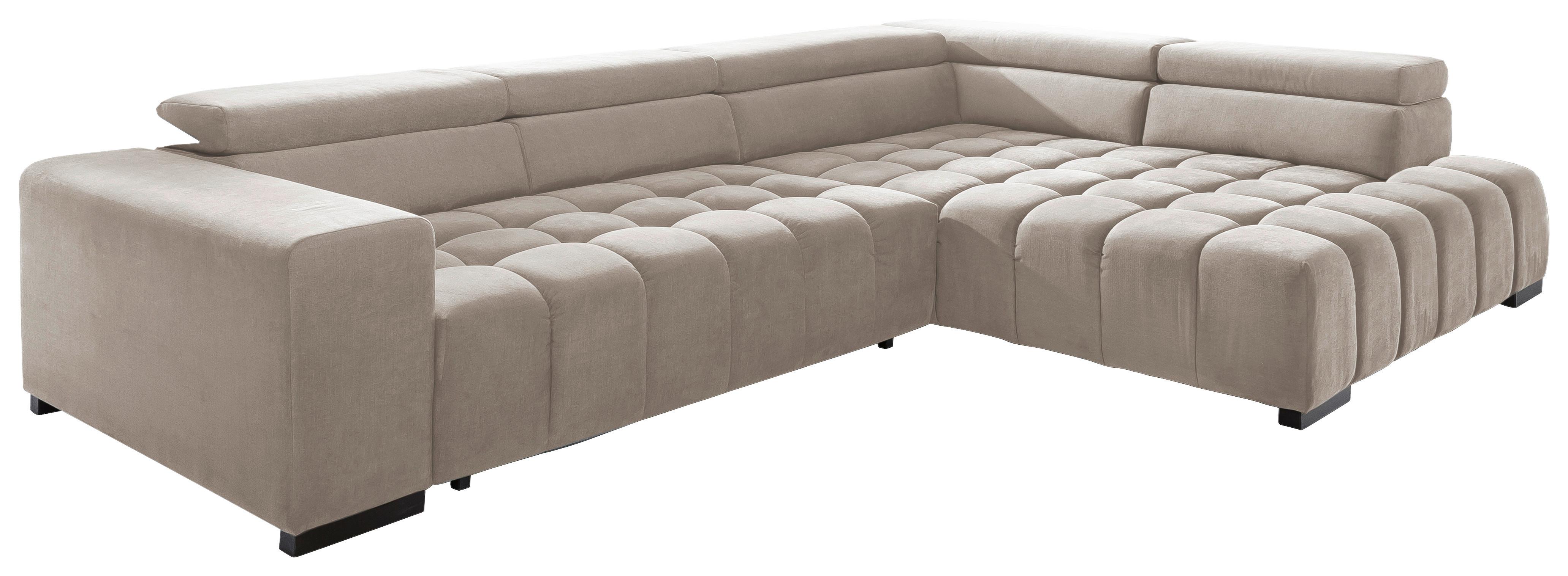 Eckschlafsofa Elias Neu Beige S: 307 cm - Beige/Schwarz, Design, Textil (307/201cm) - Livetastic