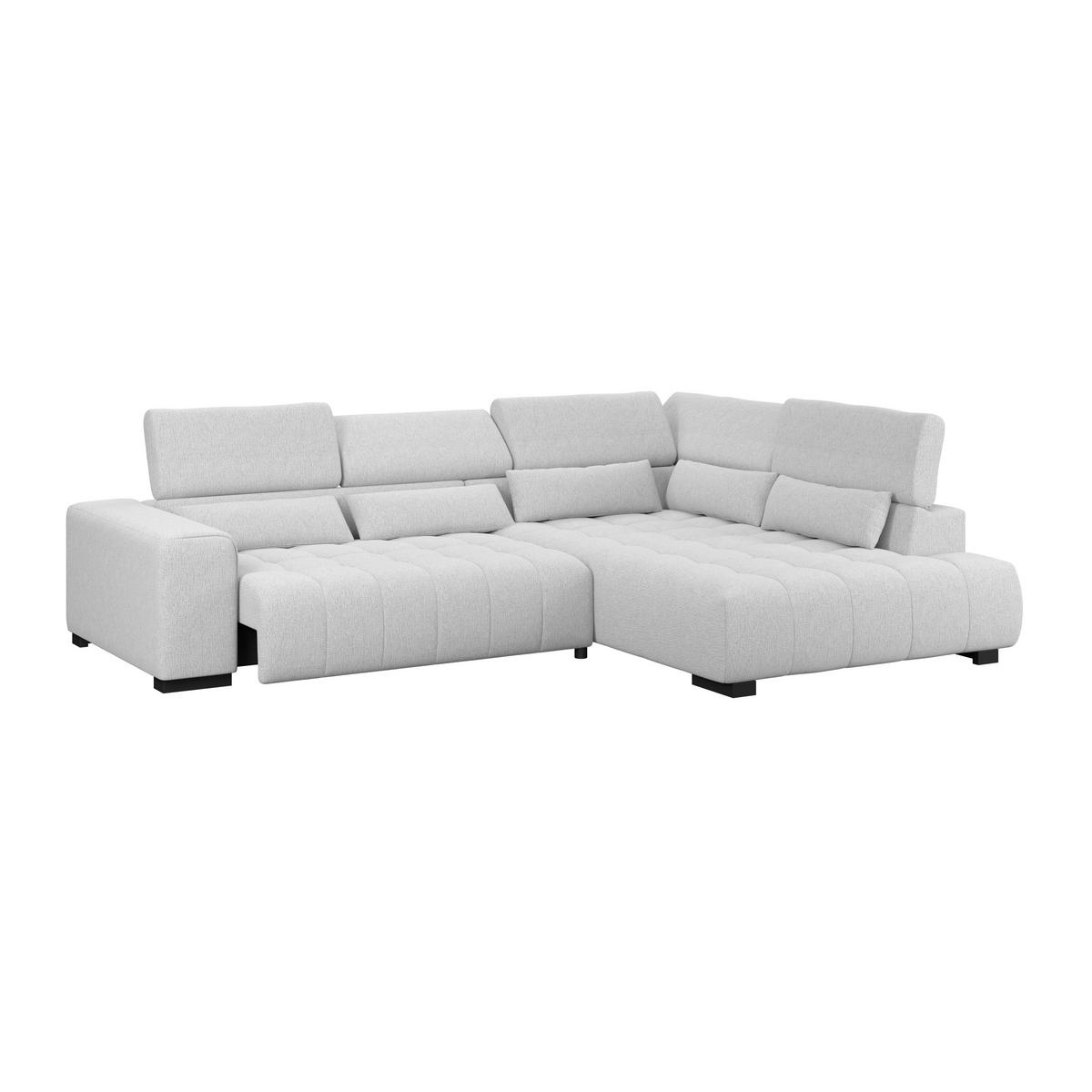 Ecksofa Matera Hellgrau S: 311x226cm - Hellgrau/Schwarz, Trend, Textil (311/226cm)