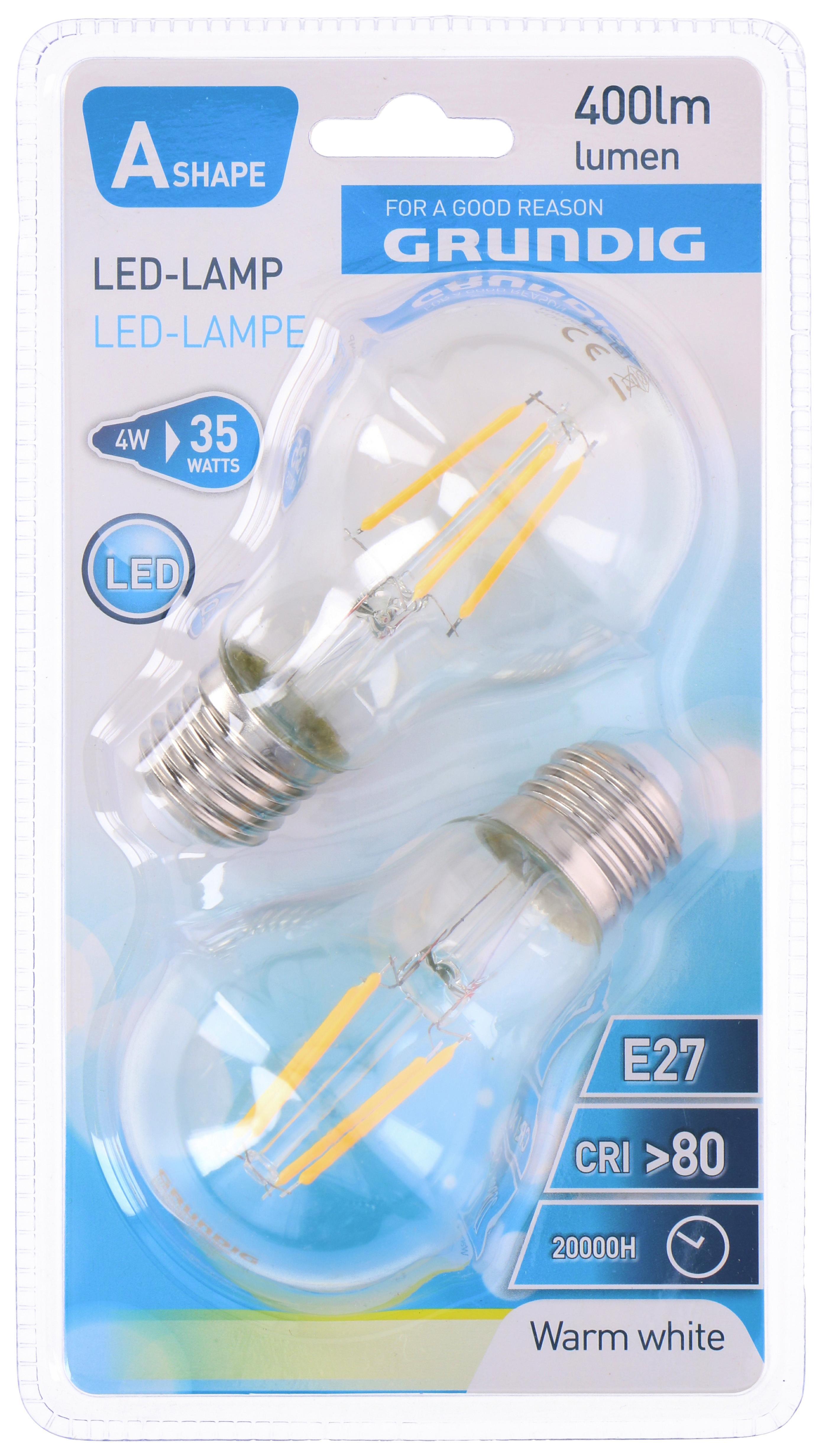 LED-Leuchtmittel 2er Pack - Transparent, MODERN, Glas/Kunststoff (6/6/10.9cm) - Grundig