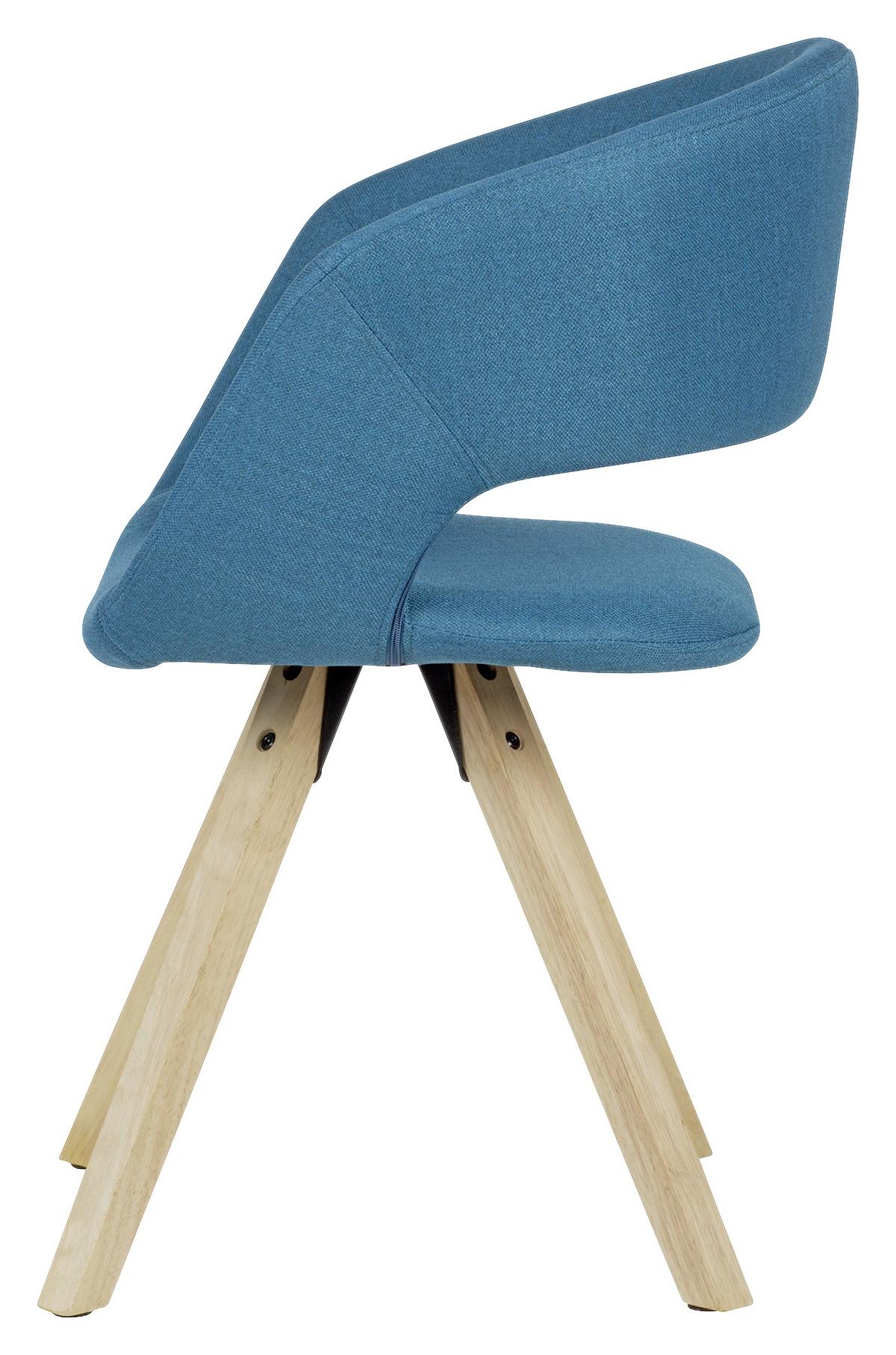 Jídelní židle s područkami modrá - barvy dubu/světle modrá, Moderní, dřevo/textil (56/80/50cm) - MID.YOU