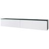 Nízká komoda s LED osvětlením, bílá - bílá/šedá, Basics, kompozitní dřevo/plast (180/30/33cm) - P & B