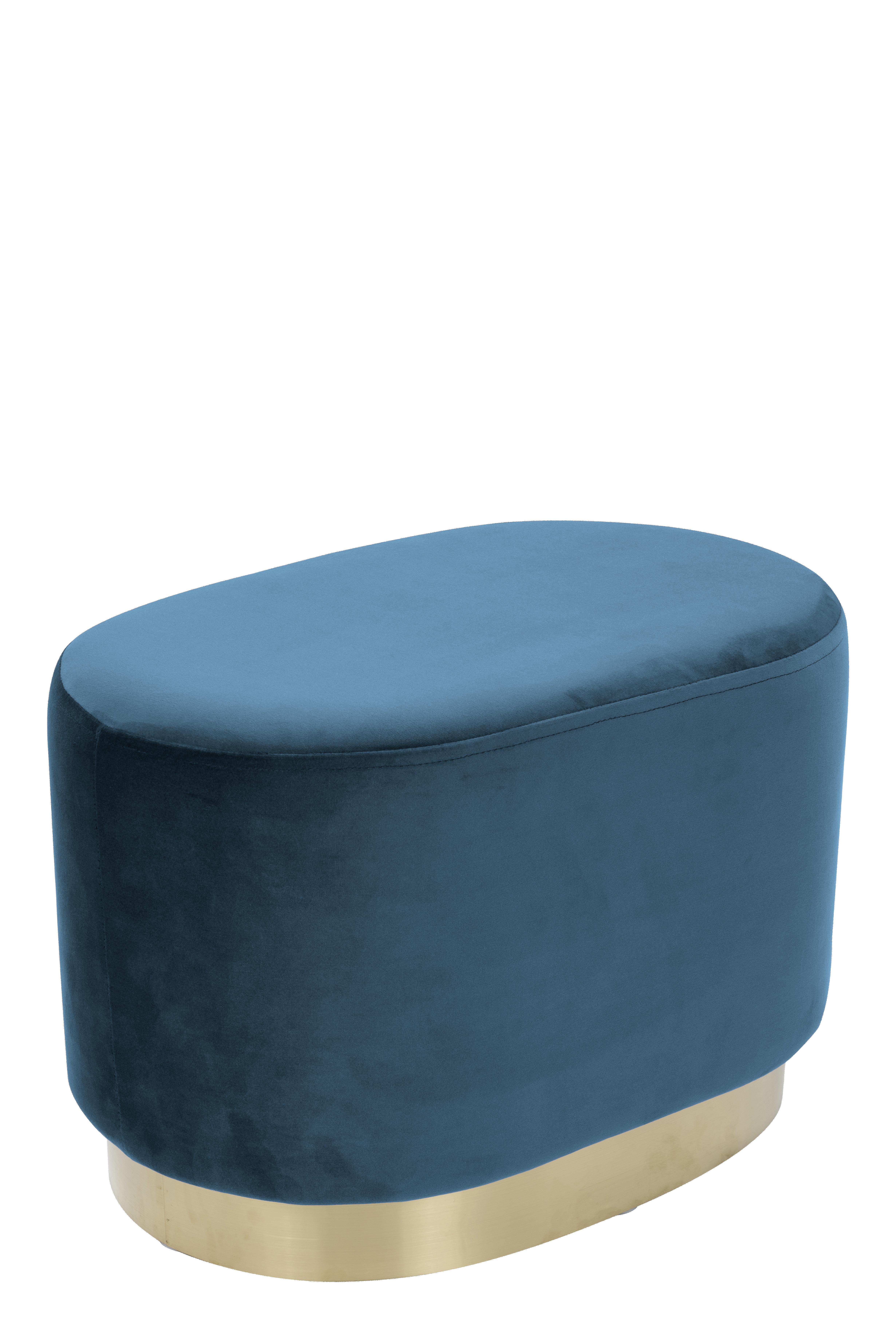 Pouf Samt Petrol/goldfarben Bxhxt: 35,5x43x55 Cm