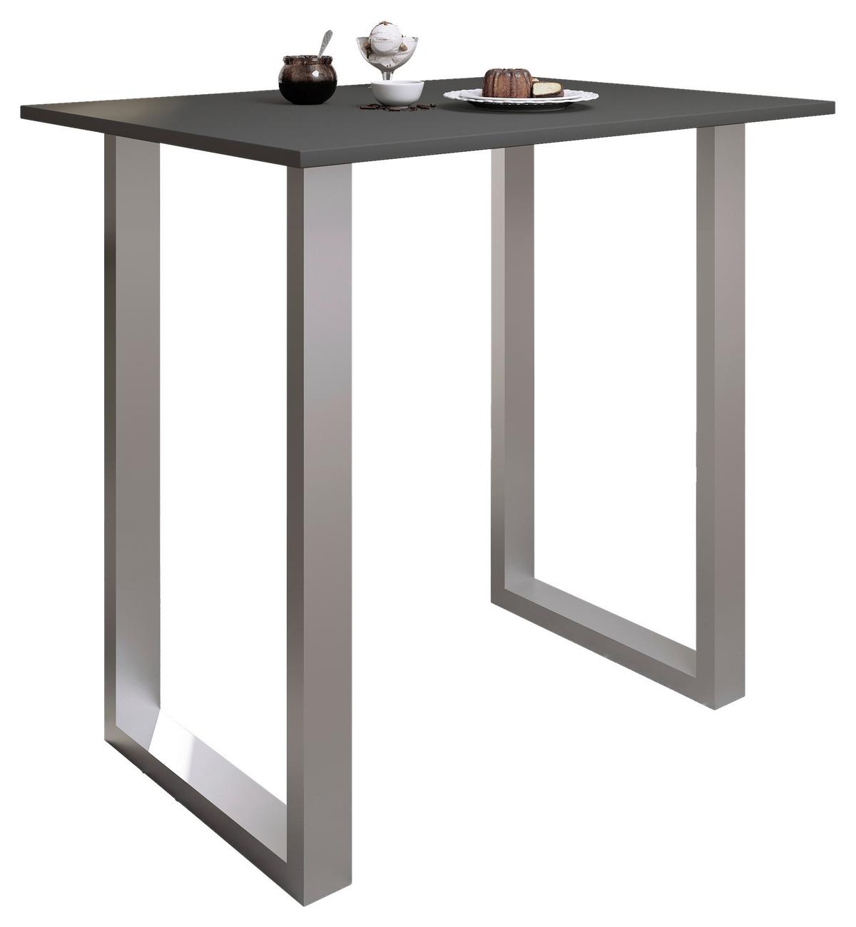Bartisch Xona B 100x80x102 Cm Anthrazit, Silberfarben - Anthrazit/Silberfarben, KONVENTIONELL, Holzwerkstoff/Metall (110/80/102cm)