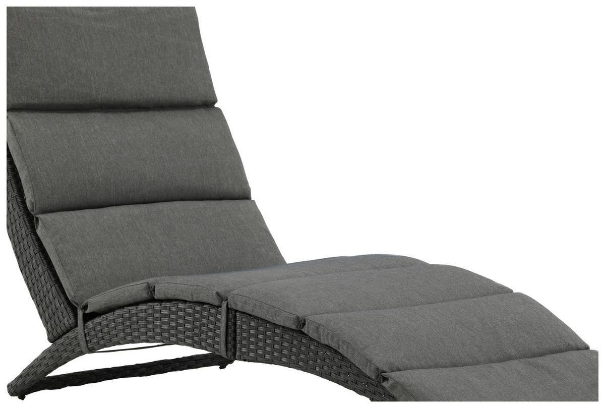 Sonnenliege Archie Kunststoff - Schwarz, KONVENTIONELL, Kunststoff (64/84/158cm) - Gardenson