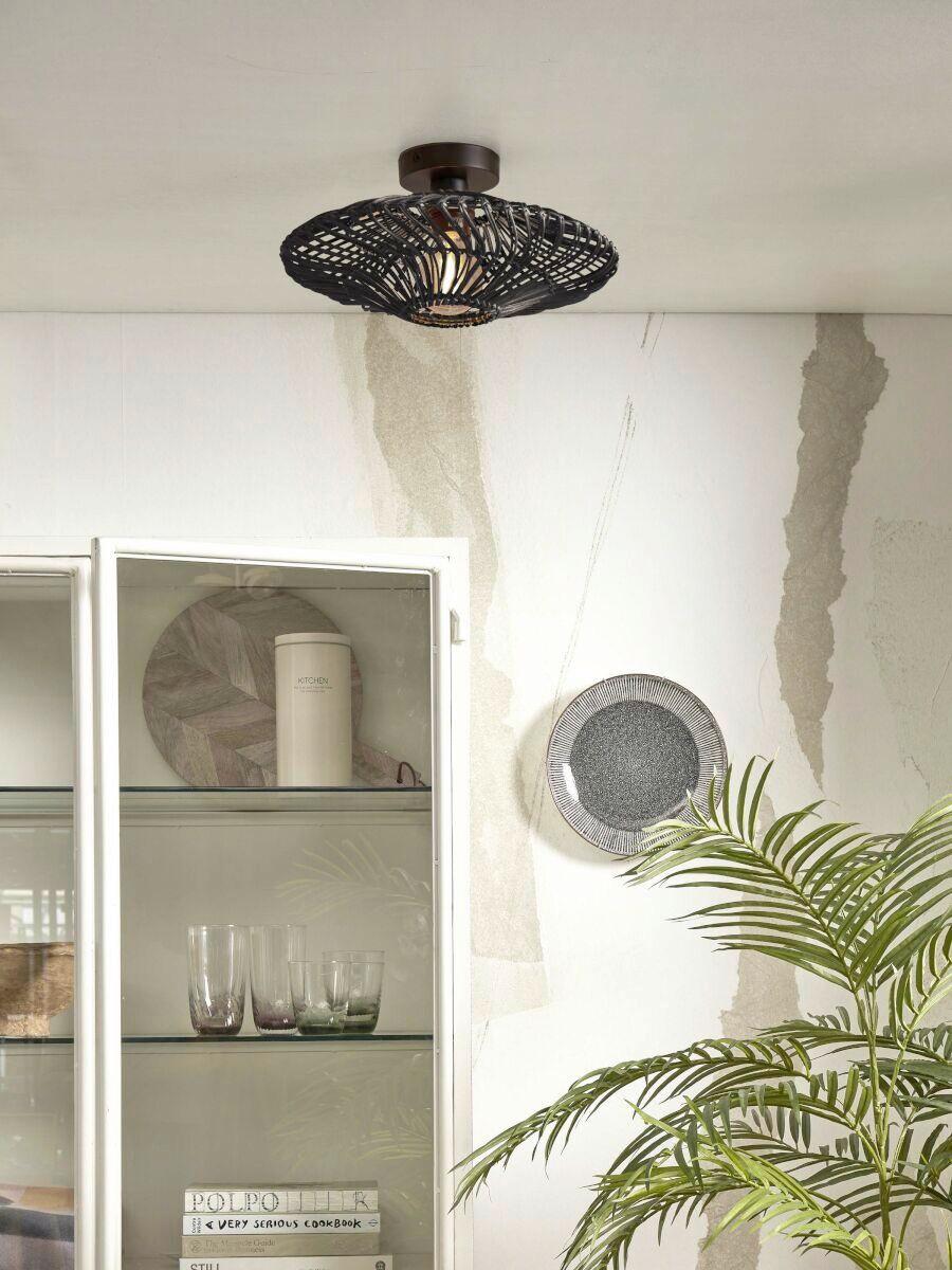 Deckenleuchte Zanzibar/c/4012/b - Schwarz, Trend, Naturmaterialien (40/12cm) - Good & Mojo