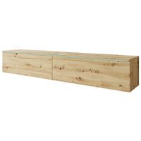 Nízka komoda dub Artisan dekor - sivá/dub artisan, Basics, kompozitné drevo/plast (180/30/33cm) - P & B