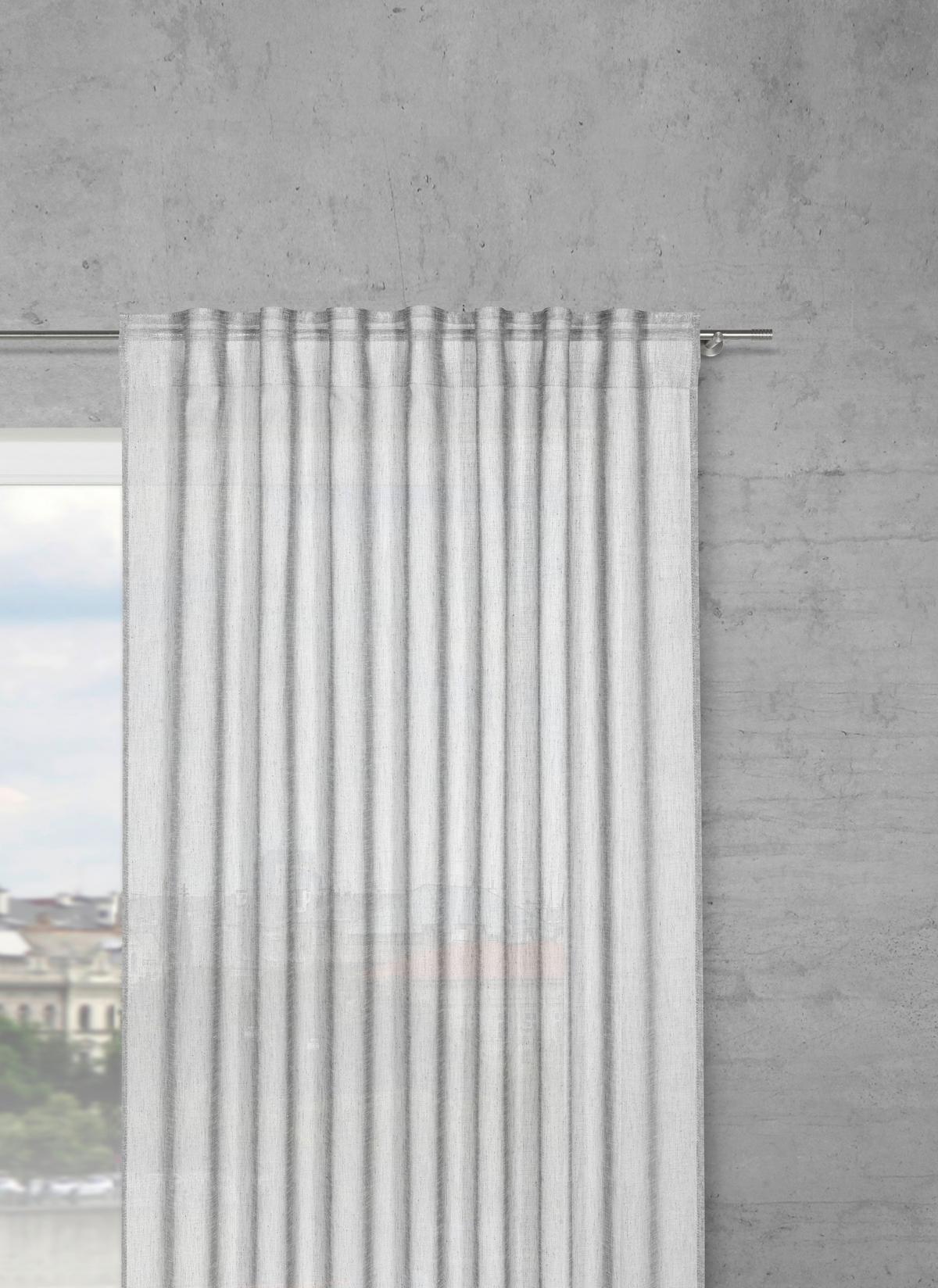 HOTOVÝ ZÁVES Sigrid, 140/245 cm - sivá, Romantik / Landhaus, textil (140/245cm) - Premium Living