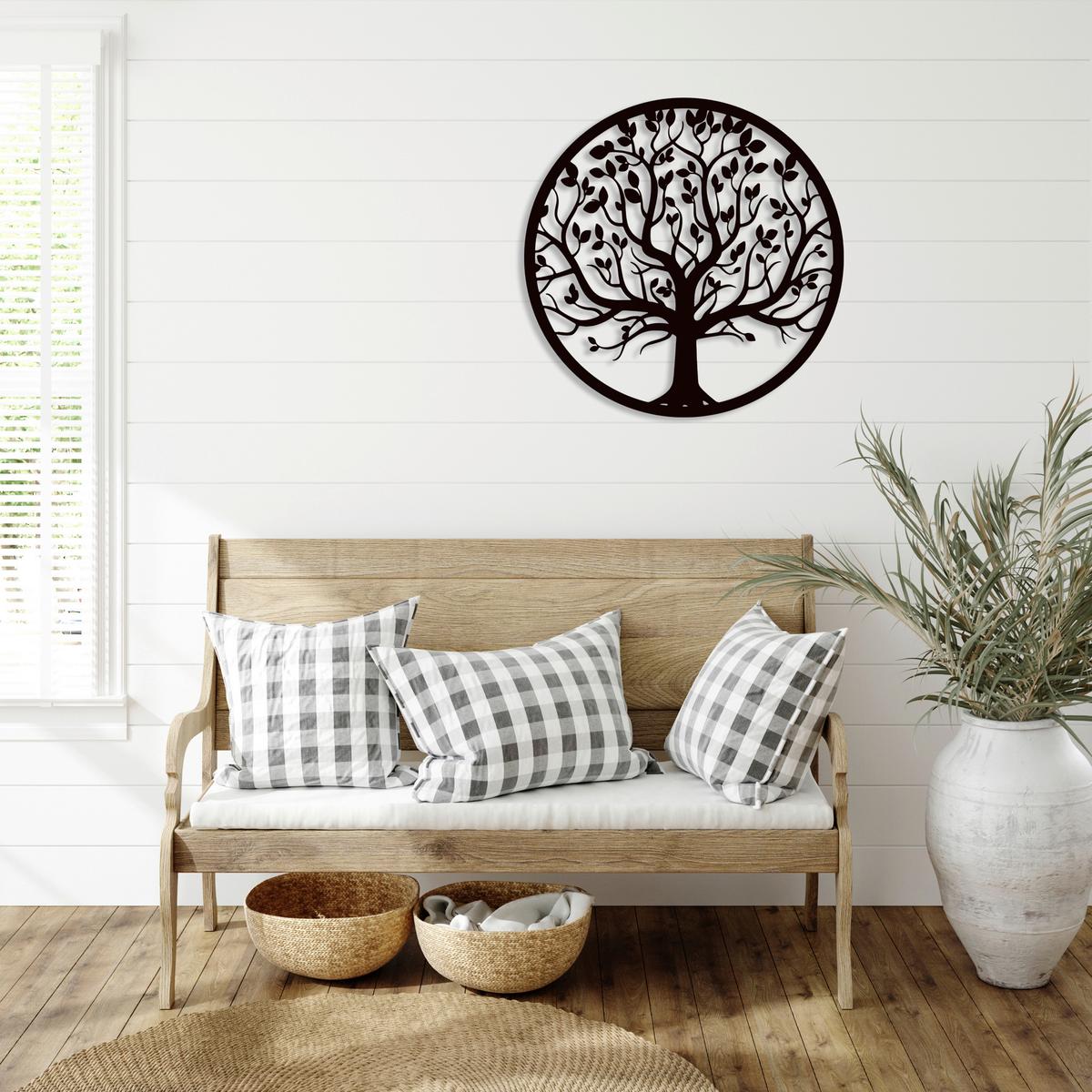 NÁSTENNÁ DEKORÁCIA TREE - čierna, Konventionell, kov (40cm) - Modern Living