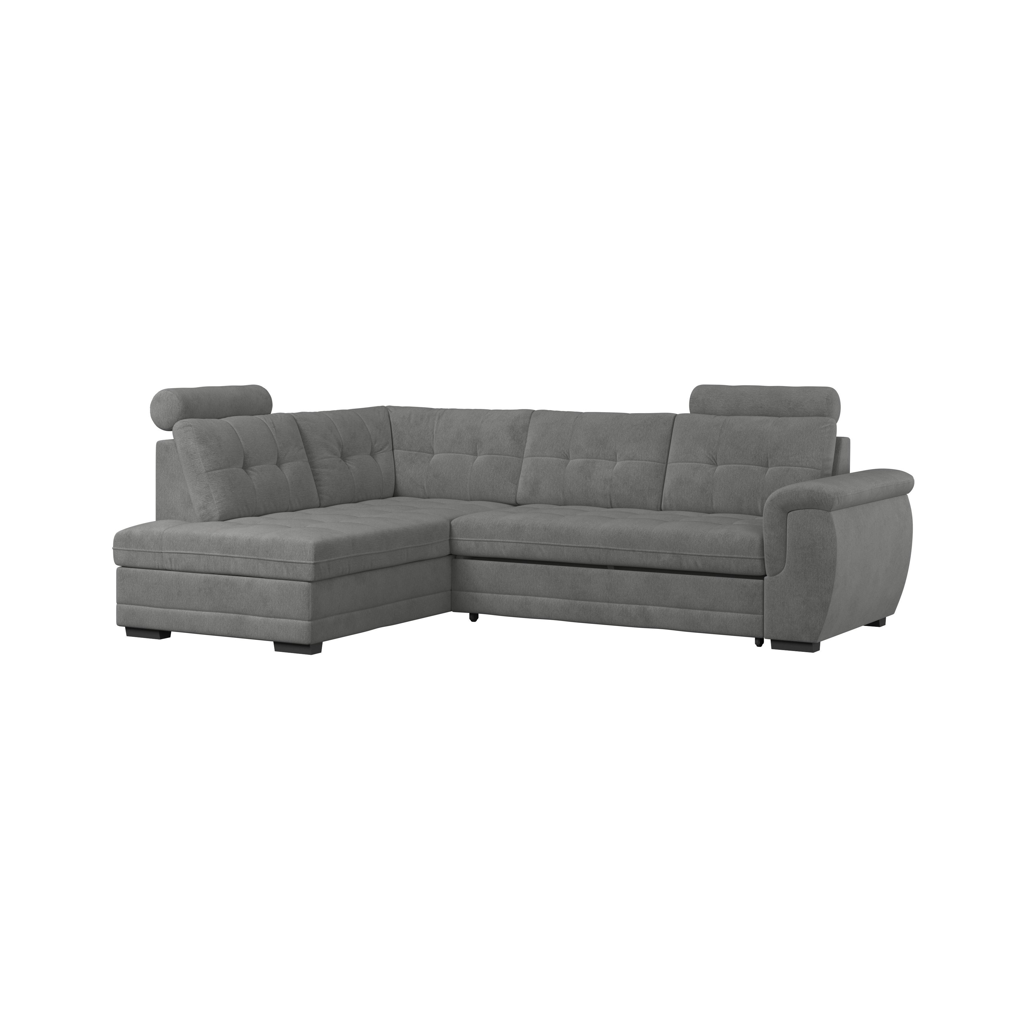 Ecksofa mit Schlaffunktion Falco new Braun 183x251 cm - Schwarz/Braun, KONVENTIONELL, Textil (183/251cm) - Ondega