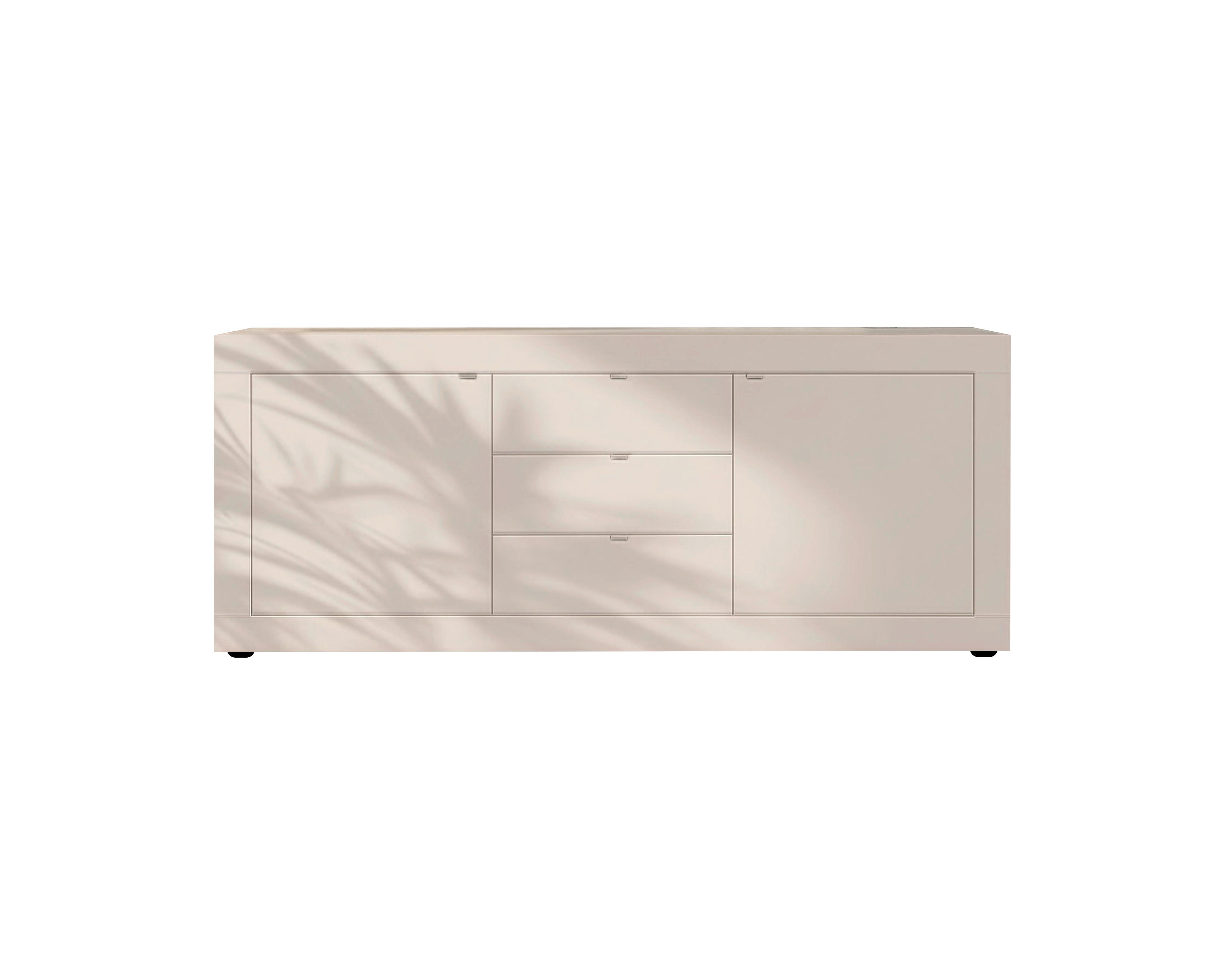 Sideboard Basic Kaschmir B: 210 cm - Kaschmir/Schwarz, Design, Holzwerkstoff (210/86/43cm) - MID.YOU