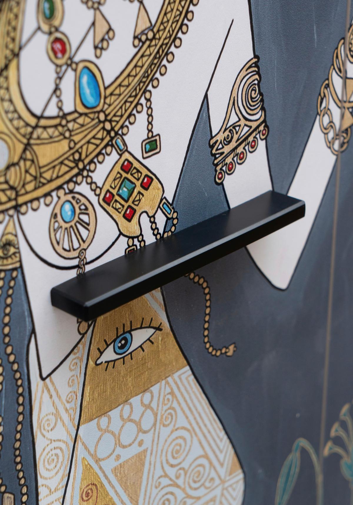 Schuhschrank Hippo Multicolor B: 74cm - Multicolor/Schwarz, Design, Holzwerkstoff (74/181,5/34cm) - MID.YOU