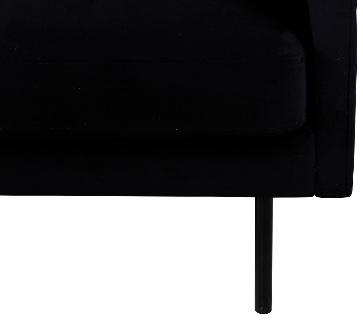 3-Sitzer-Sofa Zoom - Schwarz, Design, Textil/Metall (260/78/80cm) - Livetastic
