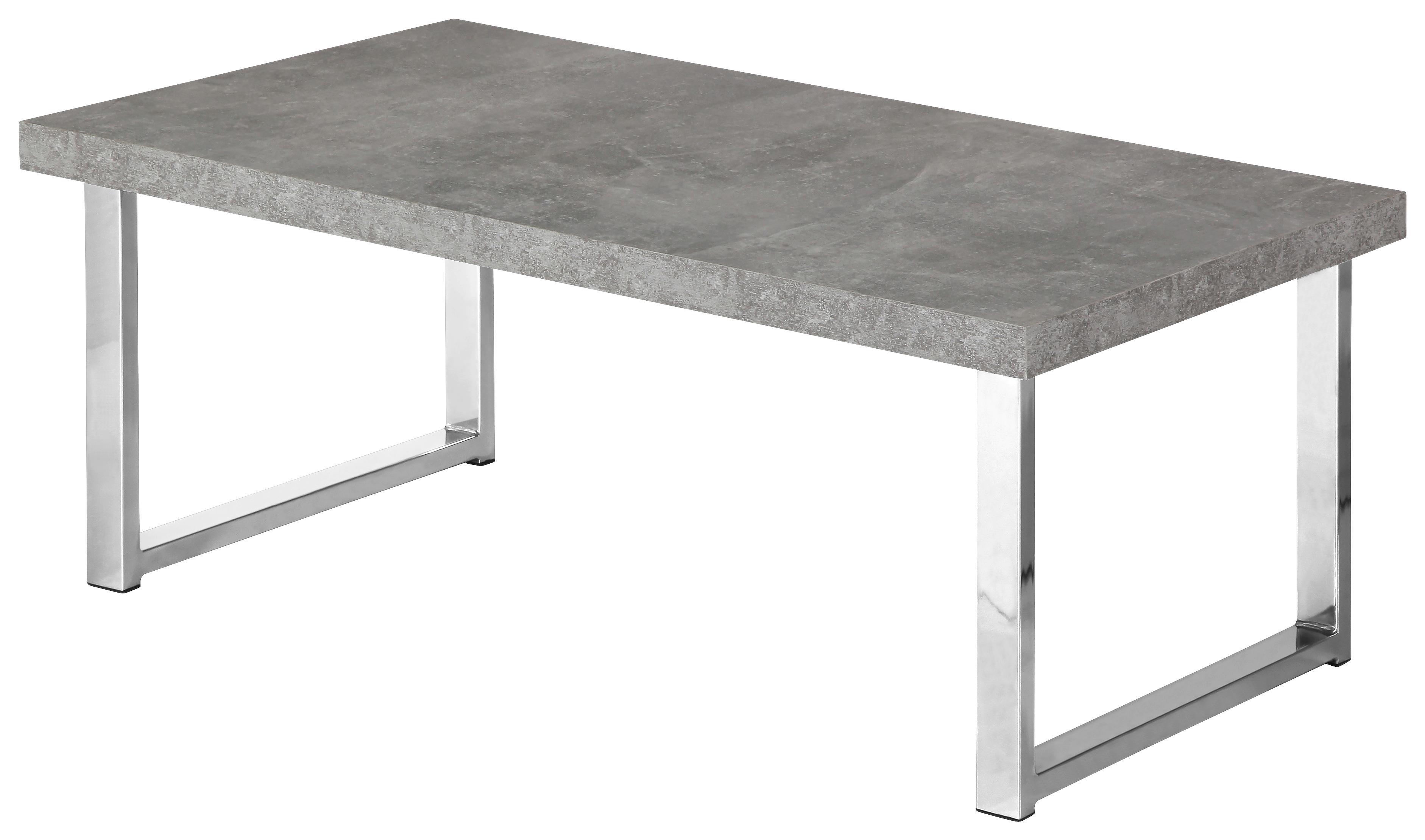 Couchtisch Liverpool - Chromfarben/Hellgrau, MODERN, Holz/Metall (100/38/50cm)