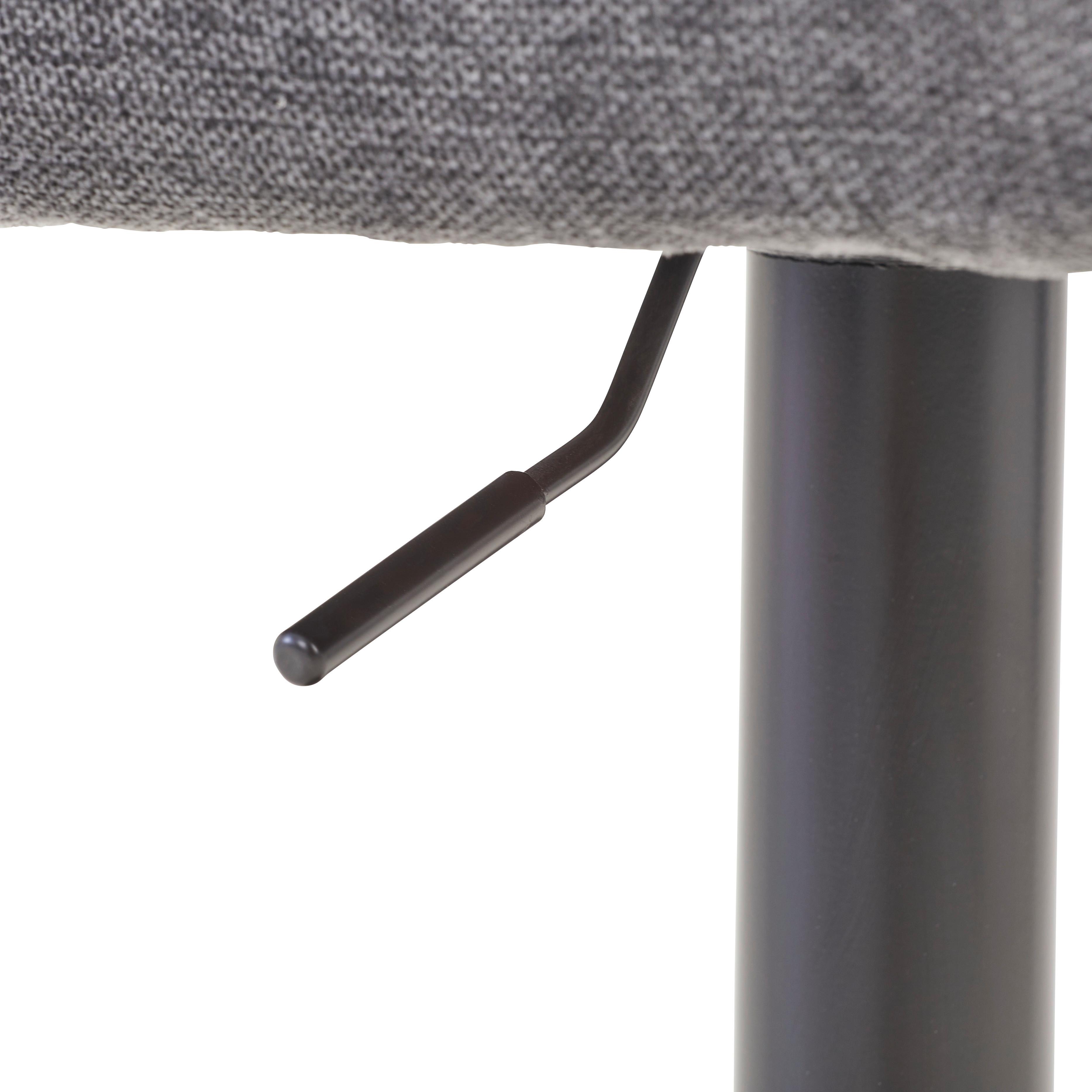 Barhocker Luigi Grau Höhenverstellbar, B: 54,5 Cm - Schwarz/Grau, MODERN, Textil/Metall (54,5/111,5/51,5cm) - Livetastic