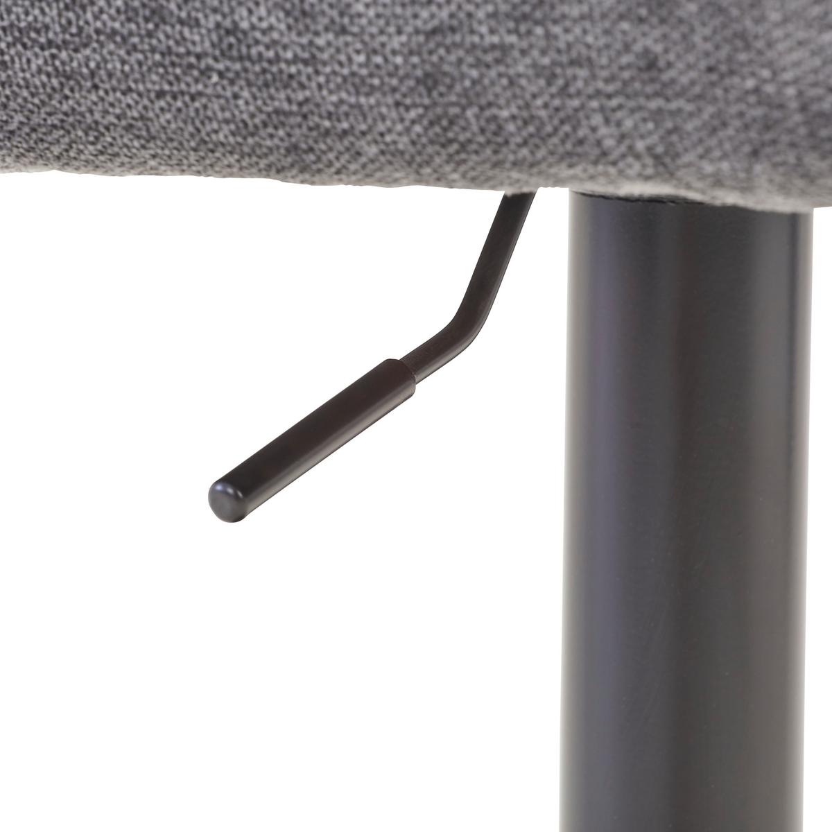 Barhocker Luigi Grau höhenverstellbar, B: 54,5 cm - Schwarz/Grau, MODERN, Textil/Metall (54,5/111,5/51,5cm) - Livetastic