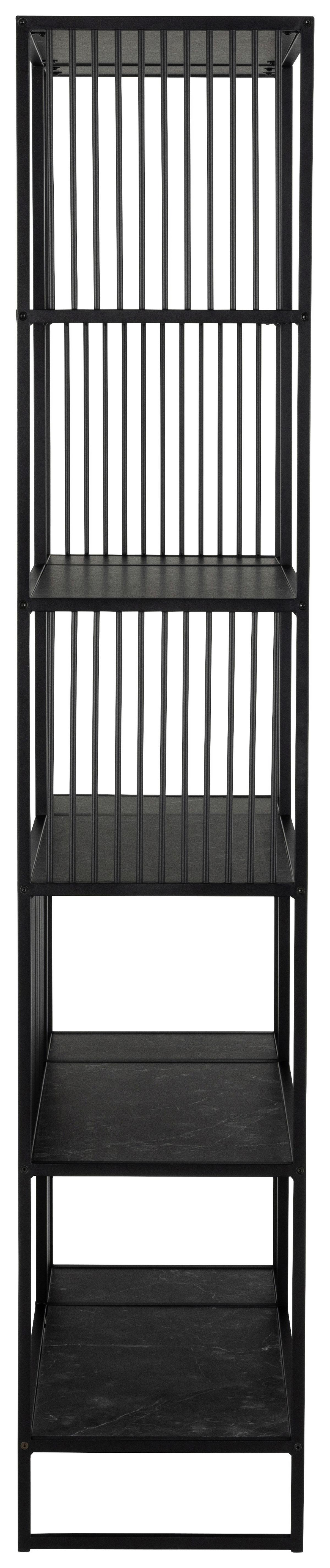 Regál černý, š: 85 CM - černá, Design, kov/kompozitní dřevo (85/35/185cm) - MID.YOU