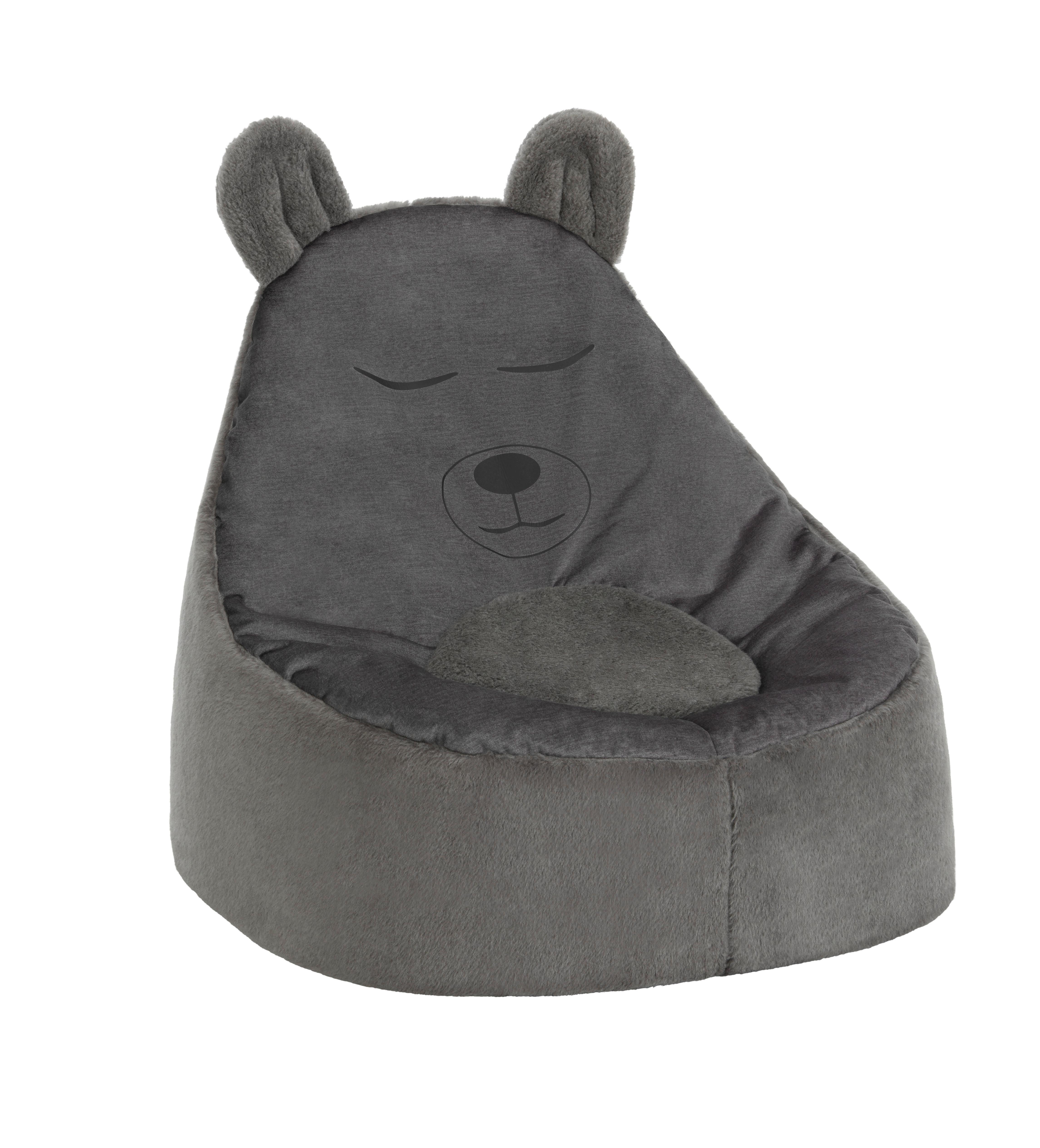 Dětské Křeslo Bear - antracitová, textil (65/80/65cm) - Modern Living
