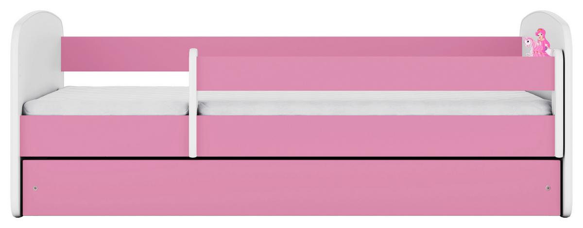 Kinder-/Juniorbett Babydreams inkl. Matratze 80x160 - Pink/Birkefarben, MODERN, Holz/Holzwerkstoff (80/160cm) - MID.YOU