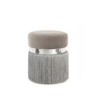 Pouf Bruih Samt Grau D/h: Ca. 38/45 Cm - Silberfarben/Grau, Basics, Holzwerkstoff/Textil (38/45/38cm) - Kayoom