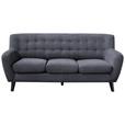 Dreisitzer-Sofa Monaco, Mikrofaser - Dunkelgrau/Schwarz, MODERN, Textil (181/82/85cm) - Luca Bessoni