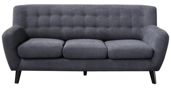 Dreisitzer-Sofa Monaco, Mikrofaser - Dunkelgrau/Schwarz, MODERN, Textil (181/82/85cm) - Luca Bessoni