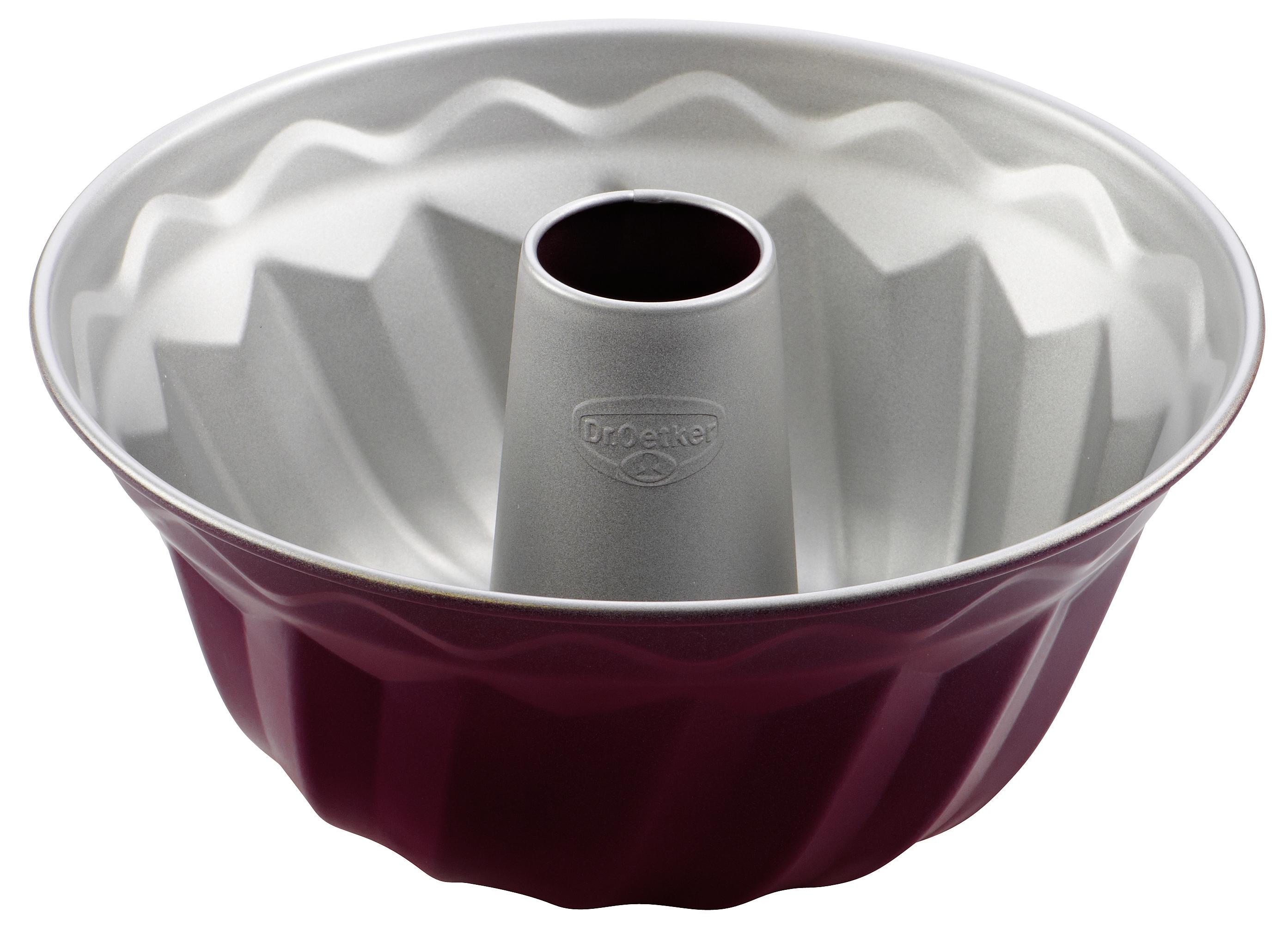 Gugelhupfform 2482 Rund DxH: 22x11,5 cm Antihaftbeschichtet - Rot/Grau, Basics, Metall (22/11,5cm) - Dr.Oetker