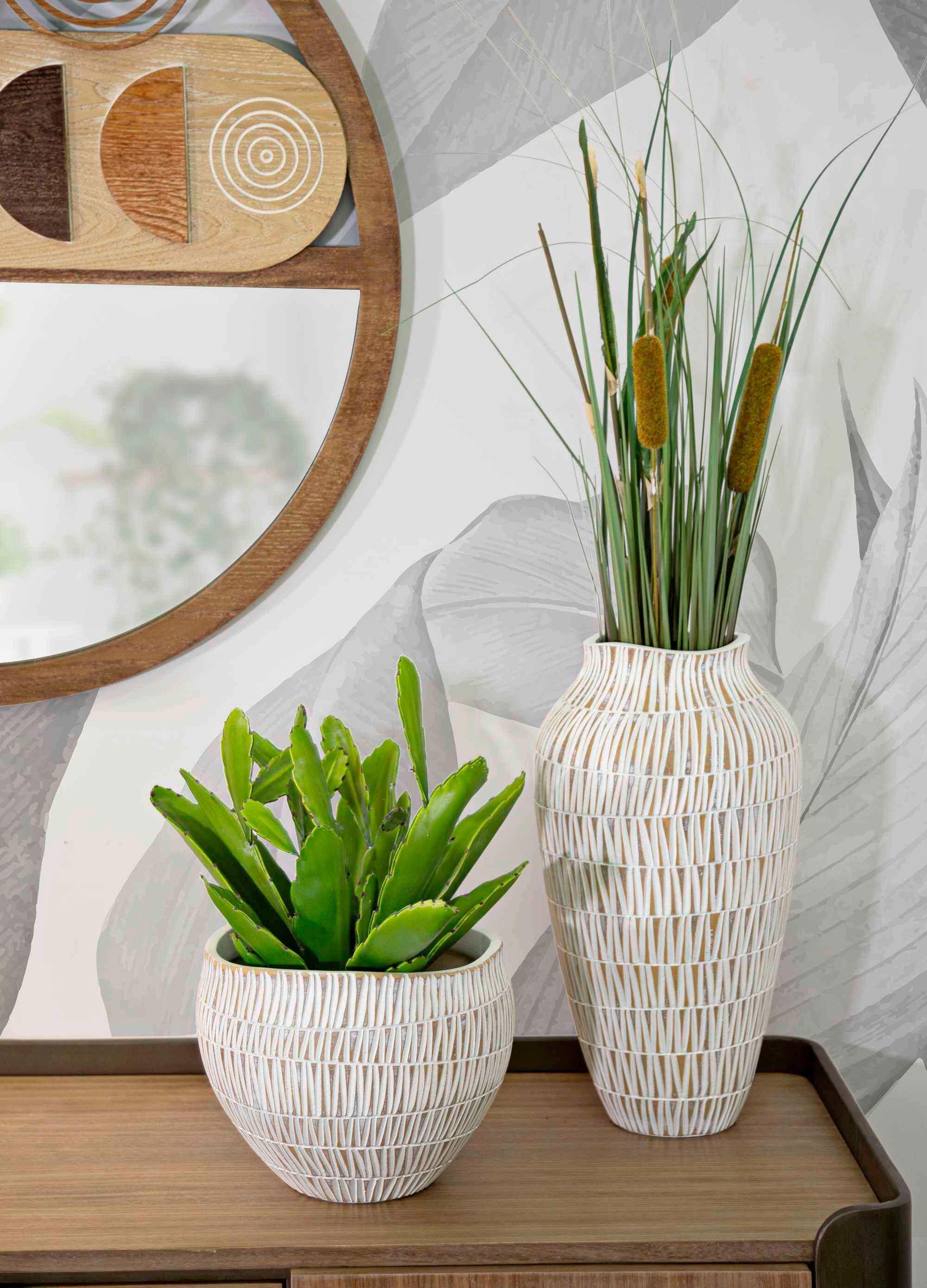 Vase Cachepot Stiky Weiß, Goldfarben B: 26 Cm - Goldfarben/Weiß, Basics, Kunststoff (26/20.5/26cm)