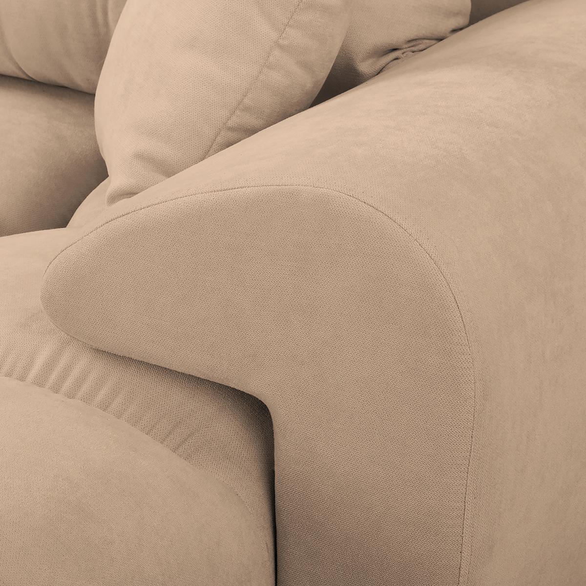 Ecksofa Azzuro Beige S: 256x175 cm - Beige/Silberfarben, Design, Textil (256/175cm) - Livetastic