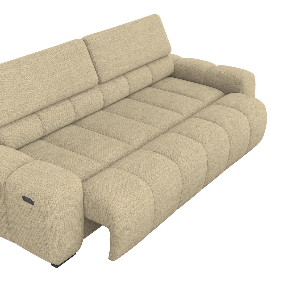 Bigsofa Bull Webstoff beige, B: 248 cm - Beige/Schwarz, Design, Textil (248/77-97/108cm) - Luca Bessoni