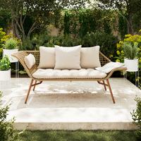 ZÁHRADNÁ LAVICA MERLE - farba tíku/prírodná farba, Natur, kov/textil (178/72/73cm) - Mömax