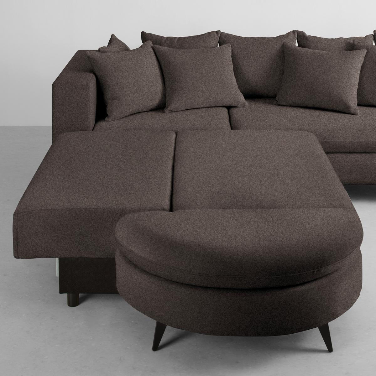 Rohová sedačka AXEL, ľavá, mokka ženilka - čierna/mokka, Modern, kov/textil (250/87/291cm) - Mömax