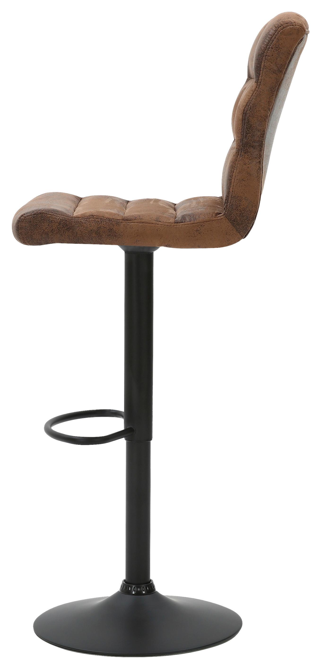Barhocker-set Phil Braun/anthrazit B: 42 Cm - Anthrazit/Braun, LIFESTYLE, Textil/Metall (42/61-83/43cm) - MID.YOU