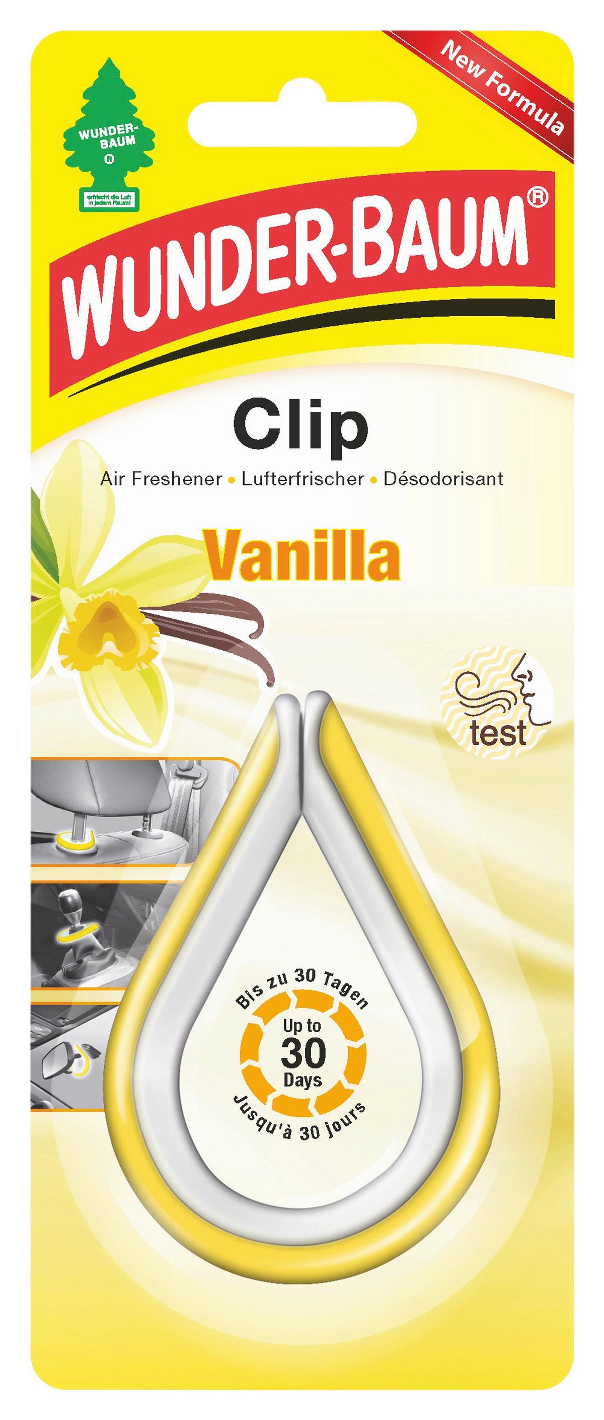 Wunderbaum Clip Vanille Duft 1 Stk - MODERN, Kunststoff (8/19/0,5cm) - Wunderbaum