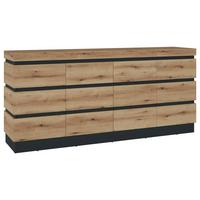 Sideboard Corte Grau/Eiche Dekor B: 201,2 cm - Eichefarben/Grau, Trend, Holzwerkstoff (201,2/92,5/45cm)