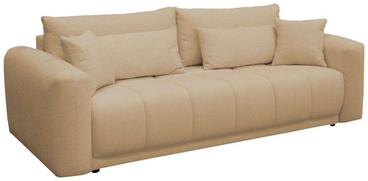 Schlafsofa Supra, Beige B: 245 Cm - Beige/Schwarz, Design, Holz/Textil (245/90/117cm) - MID.YOU