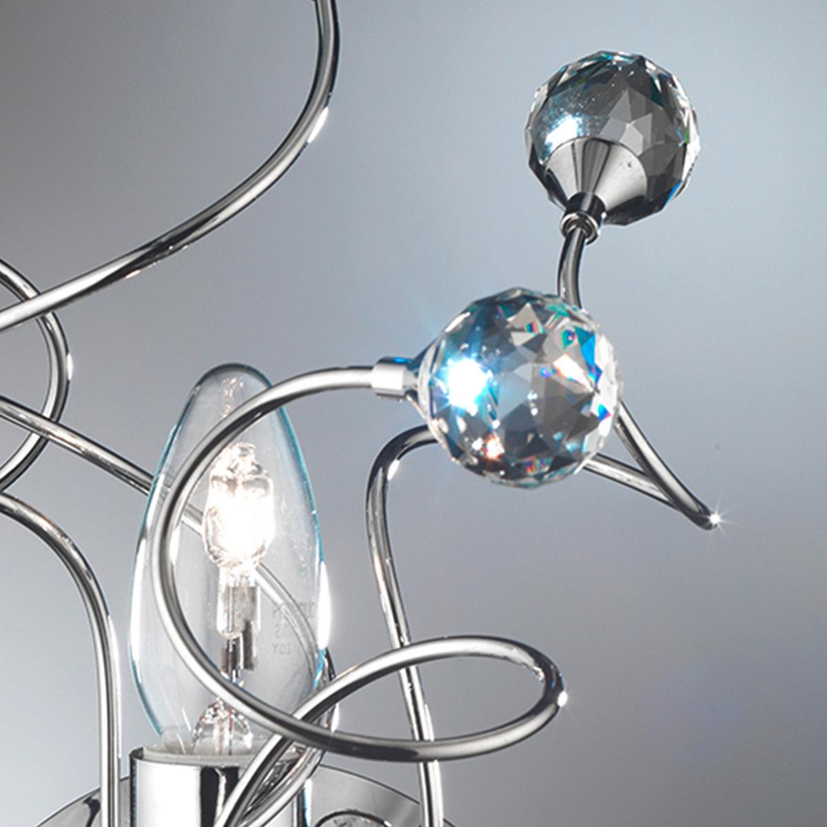 Wandleuchte Trilly Chromfarben L: 20 cm - Chromfarben, Basics, Glas/Metall (20/20/32cm)