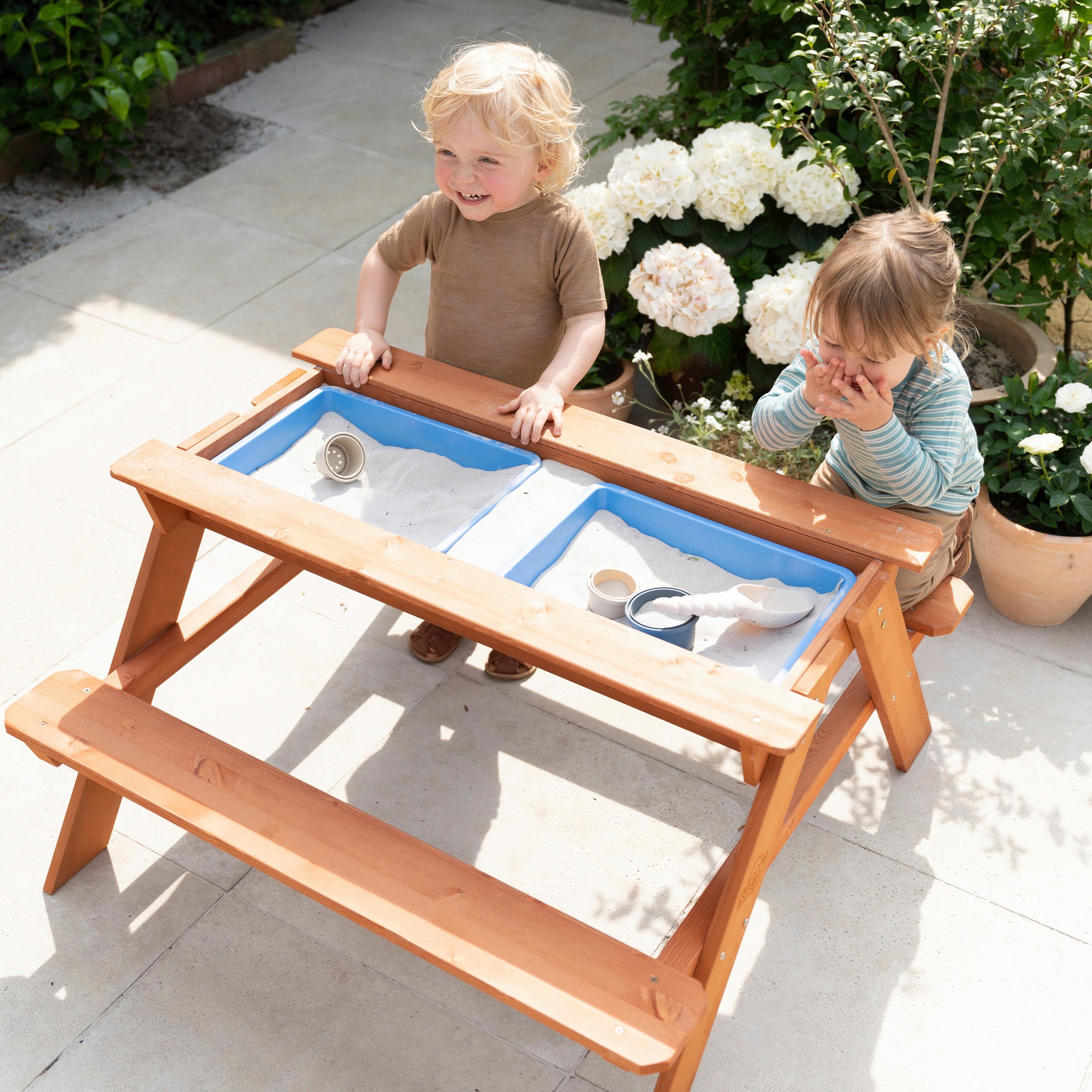 Sand- und Wassertisch C052.005.00 - Braun, KONVENTIONELL, Holz/Kunststoff (89/50,5/89cm) - Ambia Garden