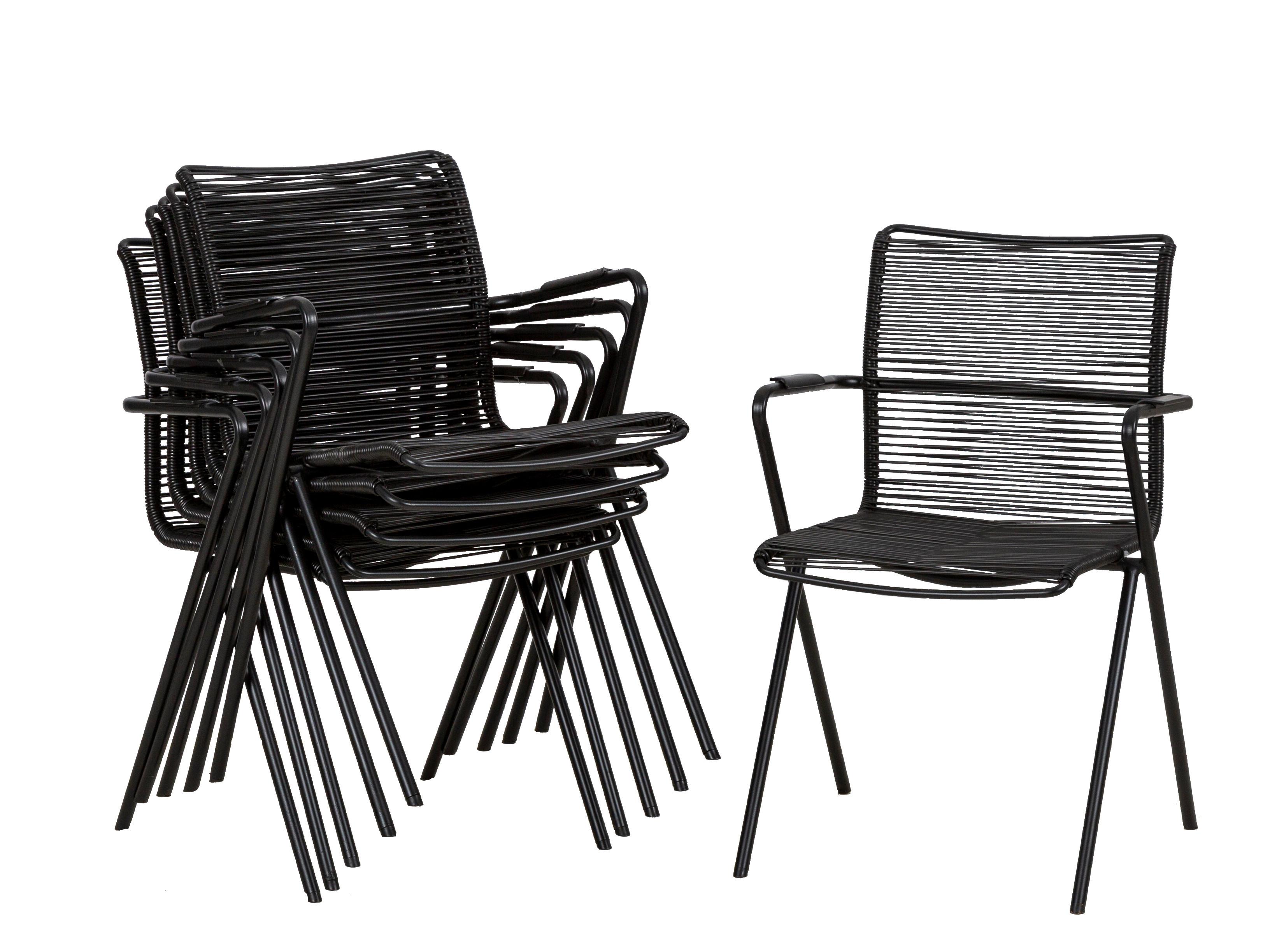 Gartensessel-Set 6--teilig. stapelbar Alpha Rope Aluminium - Anthrazit/Schwarz, Basics, Kunststoff/Metall (55/57/83cm) - Acamp