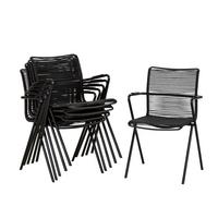 Gartensessel-Set 6--teilig. stapelbar Alpha Rope Aluminium - Anthrazit/Schwarz, Basics, Kunststoff/Metall (55/57/83cm) - Acamp