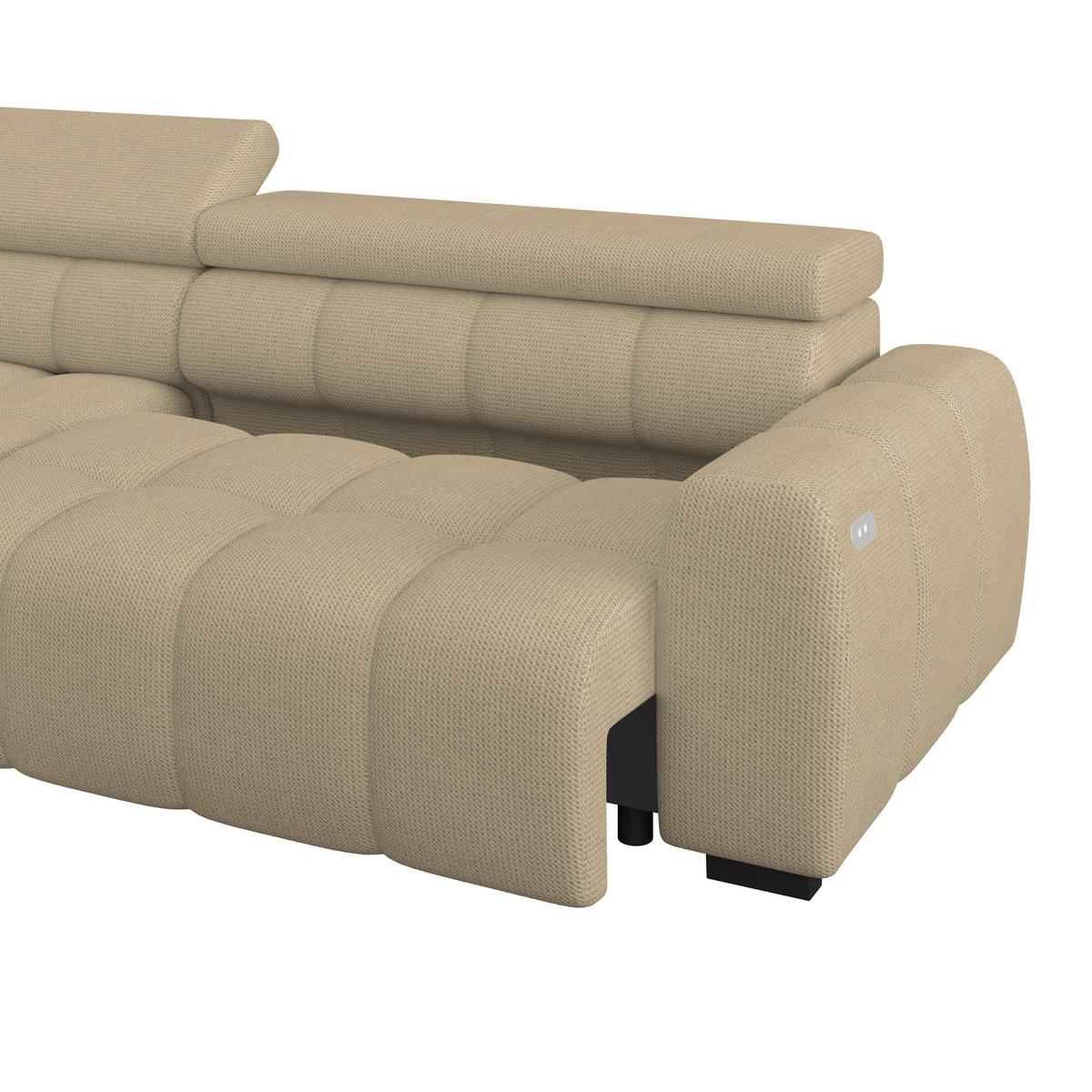 Ecksofa Fargo S Taupe, B: 168cm - Taupe/Schwarz, Trend, Textil (168/285cm)