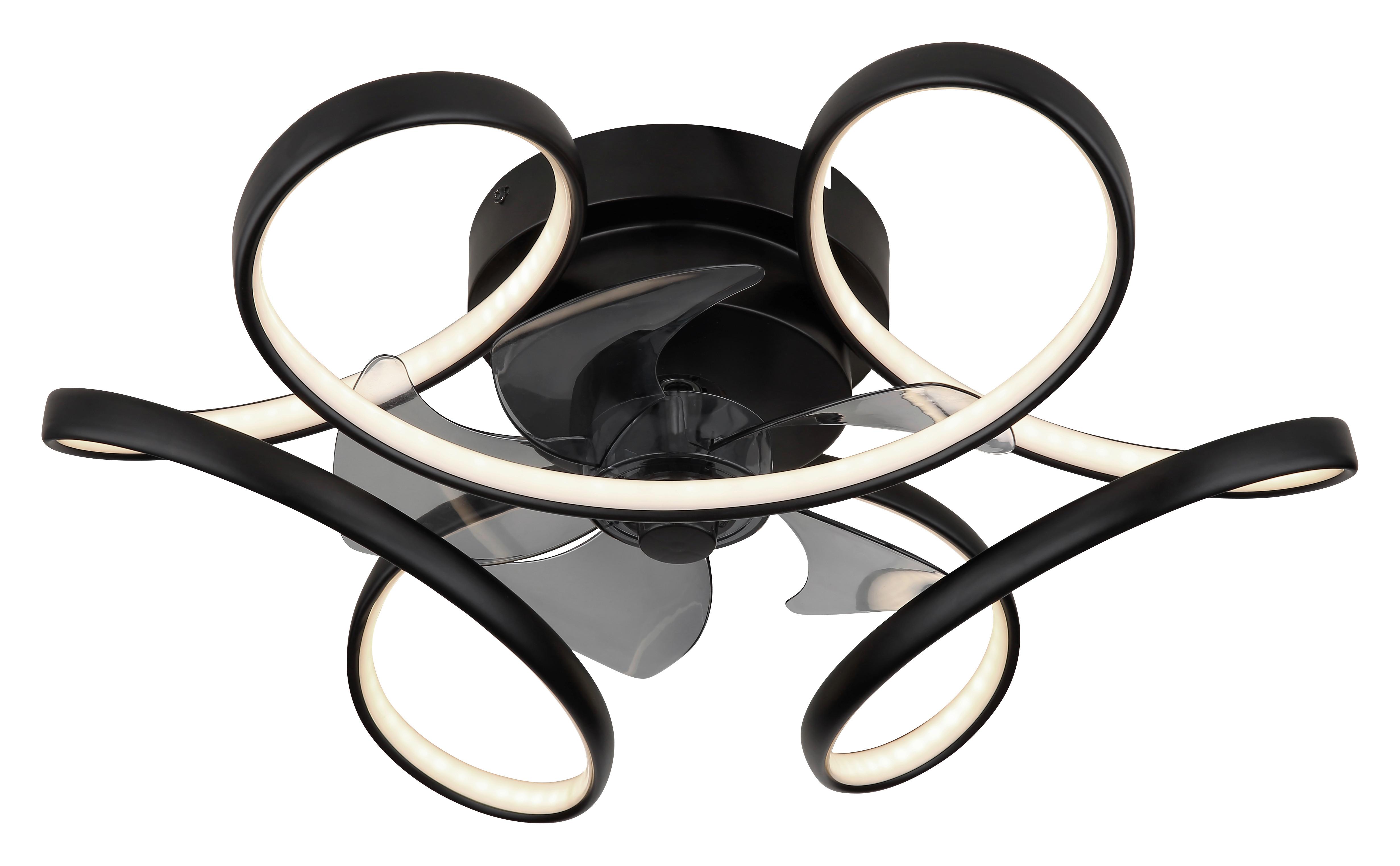 Mennyezeti Ventilátor 03638 - fekete/opál, Design, műanyag/fém (56/21cm) - Globo