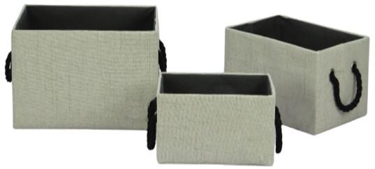 Sada úložných boxů MARS - béžová, Moderní, karton/textil - Mömax