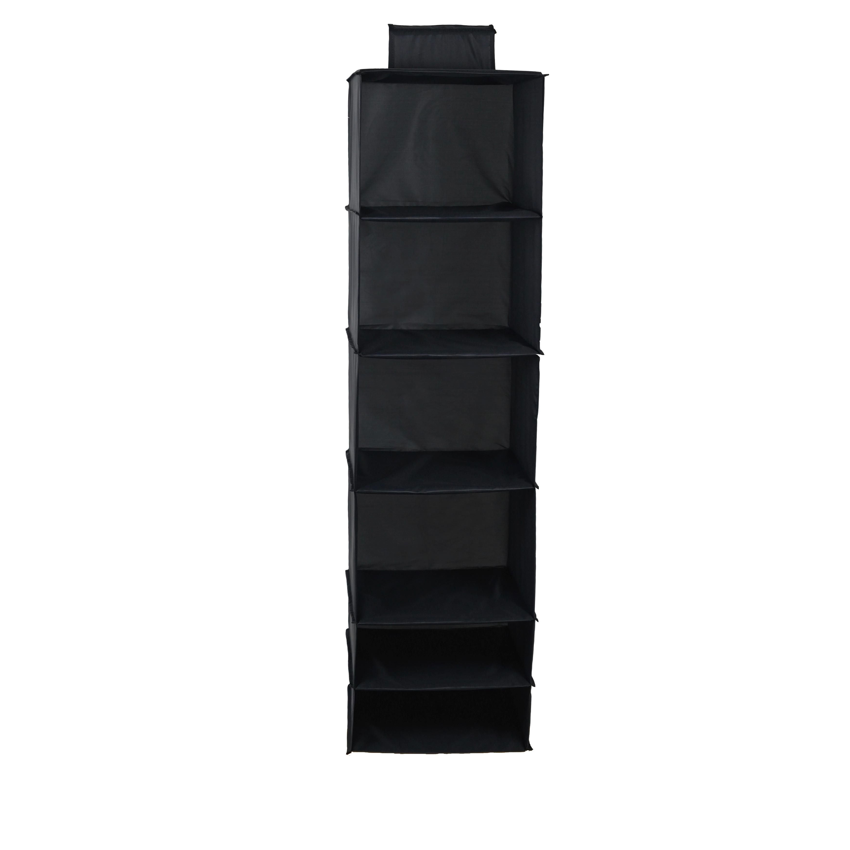 Závesný organizér Unit - sivá, Konventionell, kompozitné drevo/textil (34/45/125cm) - Modern Living