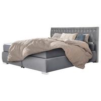 Boxspringbett Rumba inkl. Matratze 200x200 - Platinfarben, Basics, Textil (200/200cm) - Livetastic