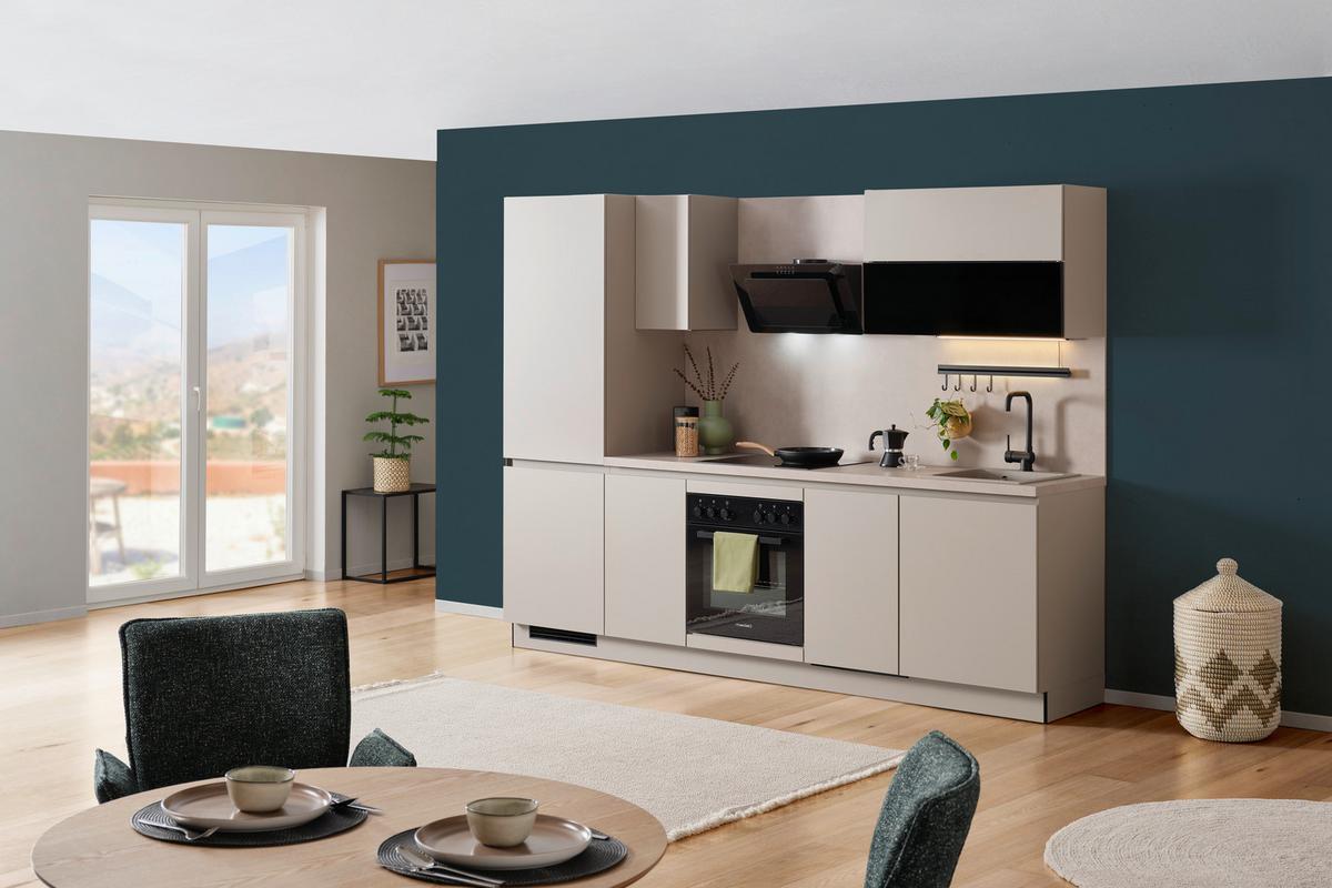 Küchenblock Win - Creme, MODERN, Holzwerkstoff (270cm) - Express-Kuechen